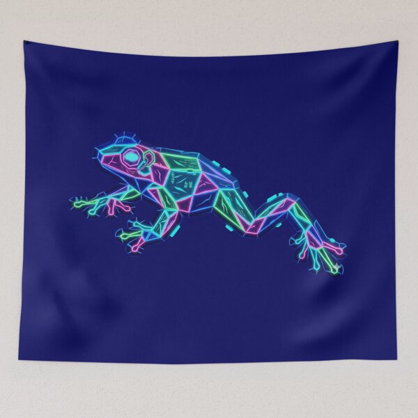 Item preview, Futuristic Cyberpunk Frog – Geometric Neon Sticker for Gamer Style Fans designed and sold by bsbd-action.