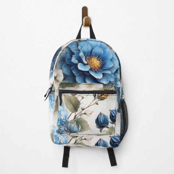 Item preview, Sapphire Mist & Gold: Glowing Blue Botanical Pattern designed and sold by Nine Lives Studio.