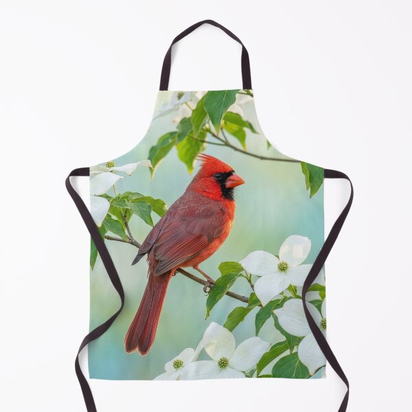 Item preview, Cardinal Perched on a Blossoming Dogwood Tree designed and sold by Tridentulus.