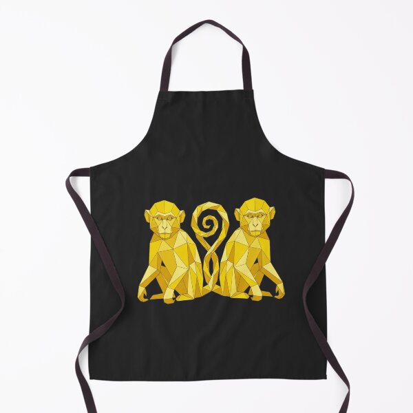 Item preview, Gold Twin Monkeys – Geometric Symmetry Design for Interior Decoration designed and sold by bsbd-action.