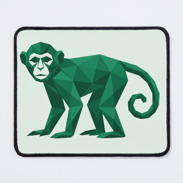 Item preview, Green Forest Monkey – Geometric Nature Sticker for Travelers and Adventurers designed and sold by bsbd-action.