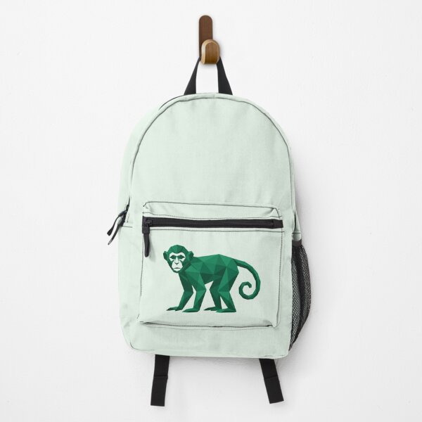 Item preview, Green Forest Monkey – Geometric Nature Sticker for Travelers and Adventurers designed and sold by bsbd-action.