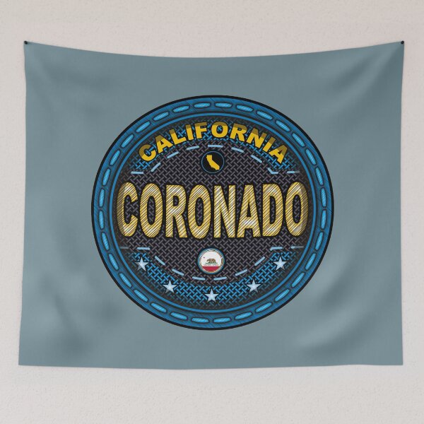 Item preview, Coronado Beach California stitching effect blue designed and sold by studioss76.