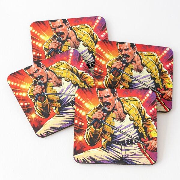 Item preview, Freddie Mercury Legendary Stage Power Neon Comic Illustration designed and sold by SHOCAMPOS DESIGNS .