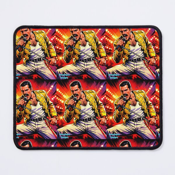 Item preview, Freddie Mercury Legendary Stage Power Neon Comic Illustration designed and sold by SHOCAMPOS DESIGNS .