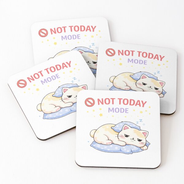 Item preview, Not Today Mode ? Lazy Cat Funny Kawaii Cat Relatable Mood Design designed and sold by Kawaii Cosmos Cats.