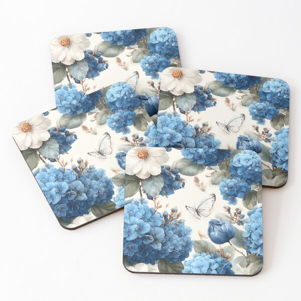 Item preview, Summer Cobalt & Gold: Timeless Blue Floral Pattern designed and sold by Nine Lives Studio.