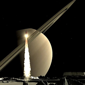 Artwork thumbnail, Rocket launch space by Waste Brain