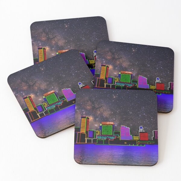 Item preview, Baltimore Neon Skyline Over Inner Harbor designed and sold by Artondra Hall.