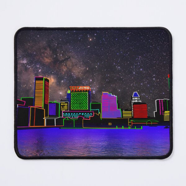 Item preview, Baltimore Neon Skyline Over Inner Harbor designed and sold by Artondra Hall.