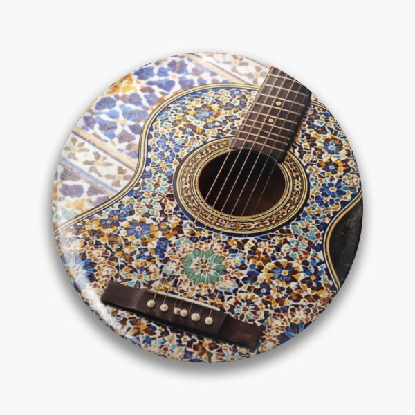 Item preview, Moroccan Mosaic Guitar on Colorful Zellij Tiles designed and sold by Hafcishop.