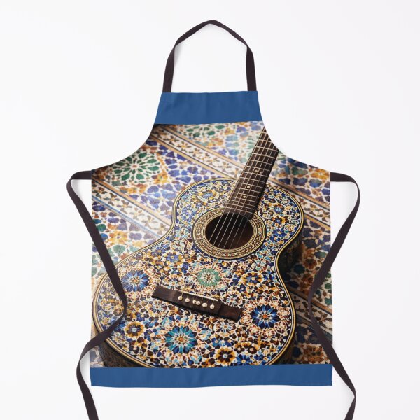 Item preview, Moroccan Mosaic Guitar on Colorful Zellij Tiles designed and sold by Hafcishop.