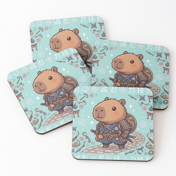 Item preview, Ninja Capybara - Cute Shinobi Warrior with Japanese Kanji designed and sold by JohnWar.