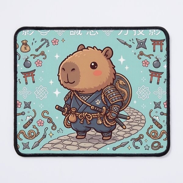 Item preview, Ninja Capybara - Cute Shinobi Warrior with Japanese Kanji designed and sold by JohnWar.