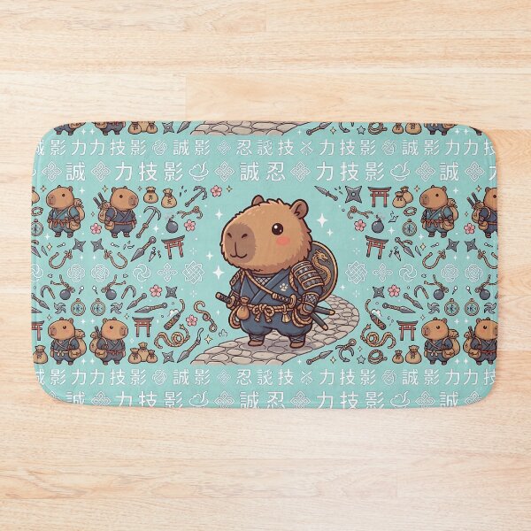 Item preview, Ninja Capybara - Cute Shinobi Warrior with Japanese Kanji designed and sold by JohnWar.