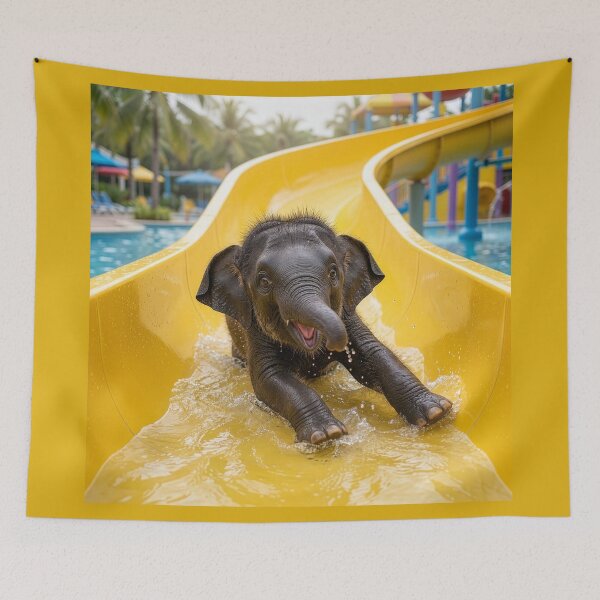 Item preview, Baby Elephant Hits the Water Slide designed and sold by Tridentulus.