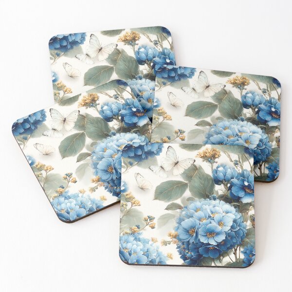 Item preview, Summer Cerulean Garden: Vibrant Blue & White Botanical Pattern designed and sold by Nine Lives Studio.