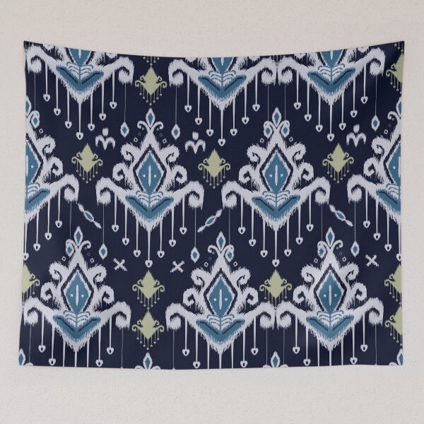 Item preview, Vintage blue abstract ethnic ikat pattern. designed and sold by NarongStocker37.