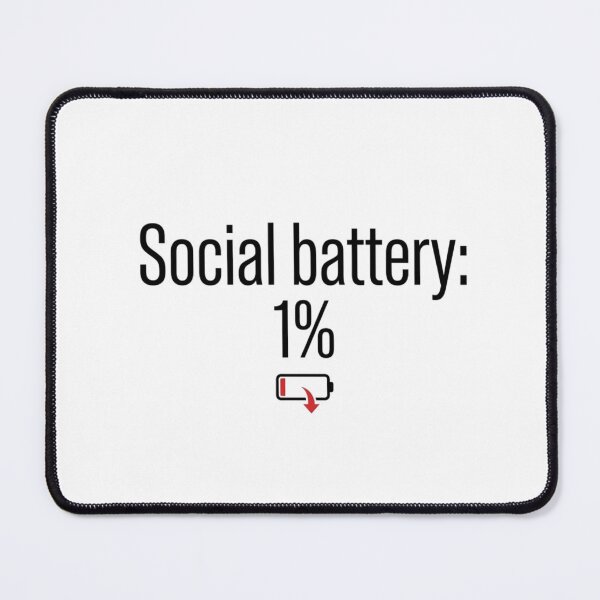 Item preview, Social Battery 1% – Funny Introvert Mood Typography Minimal Design designed and sold by Mohtarma Designs.