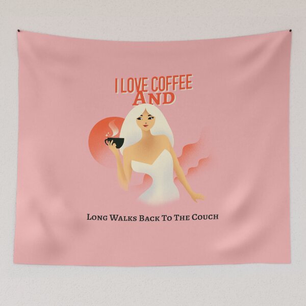 Item preview, I love coffee and long walks back to the couch, Coffee Lovers designed and sold by HoppingCreation.