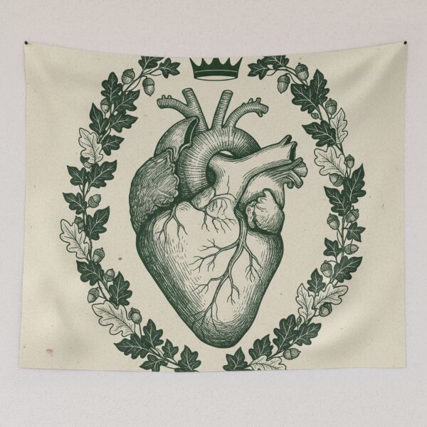 Item preview, Vintage Anatomical Heart King of Clubs designed and sold by HeyHas.