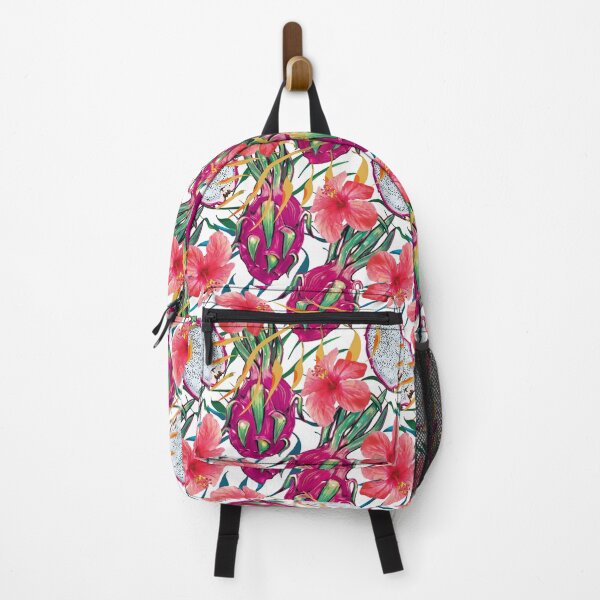 Item preview, Dragon Fruit and Hibiscus Tropical Exotic Floral Palm designed and sold by ATRA COMETA.