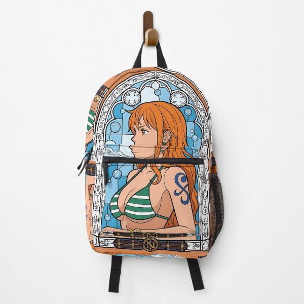 Item preview, Nami One Piece Blue Breeze Stained Glass Portrait designed and sold by mildaclairmo.