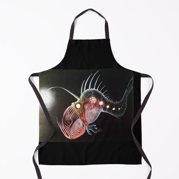 Item preview, Anglerfish in the Deep Sea Light of Darkness Bioluminescent Ocean Abyss Creepy Cute Marine Life Art designed and sold by VectorJoy.