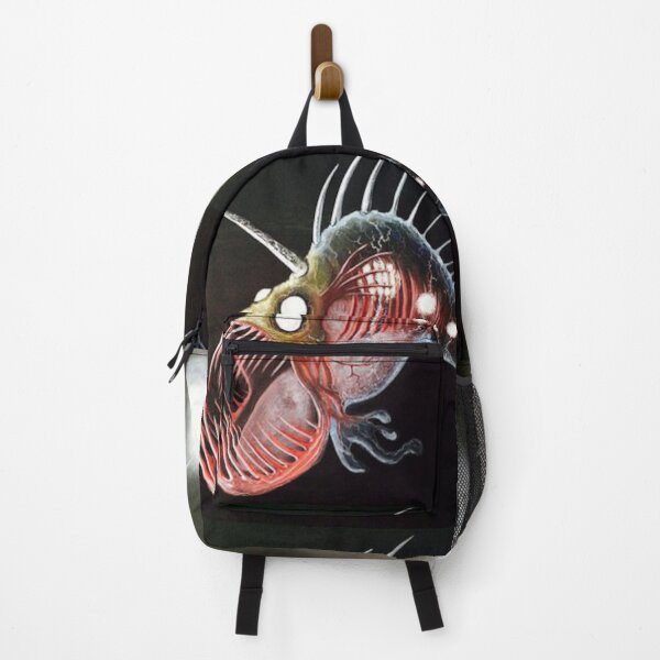 Item preview, Anglerfish in the Deep Sea Light of Darkness Bioluminescent Ocean Abyss Creepy Cute Marine Life Art designed and sold by VectorJoy.