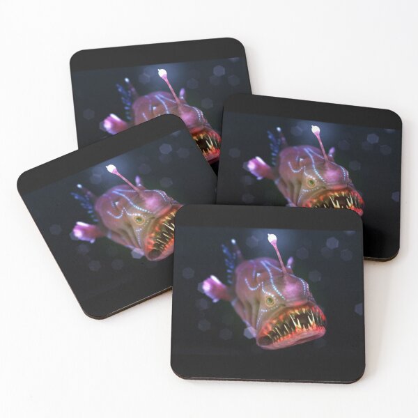 Item preview, Glowing Anglerfish in the Dark Ocean Abyss Bioluminescent Deep Sea Creature Horror Aesthetic Design designed and sold by VectorJoy.