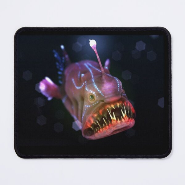 Item preview, Glowing Anglerfish in the Dark Ocean Abyss Bioluminescent Deep Sea Creature Horror Aesthetic Design designed and sold by VectorJoy.