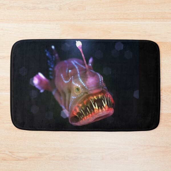 Item preview, Glowing Anglerfish in the Dark Ocean Abyss Bioluminescent Deep Sea Creature Horror Aesthetic Design designed and sold by VectorJoy.