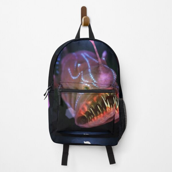Item preview, Glowing Anglerfish in the Dark Ocean Abyss Bioluminescent Deep Sea Creature Horror Aesthetic Design designed and sold by VectorJoy.