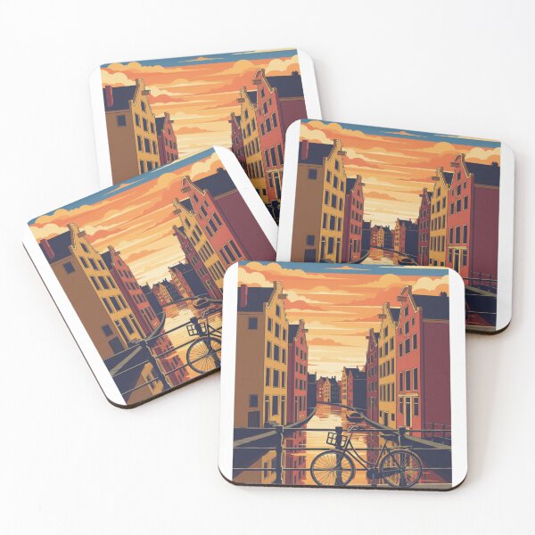 Item preview, Sunset in Amsterdam Retro Style designed and sold by HeyHas.