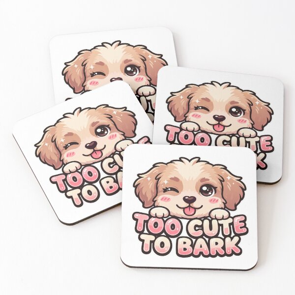 Item preview, Too Cute To Bark Puppy | Kawaii Dog Lover | Cute Puppy Face with Hearts | Funny Dog Mom Gift designed and sold by DashBliss.