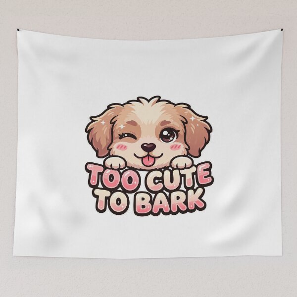 Item preview, Too Cute To Bark Puppy | Kawaii Dog Lover | Cute Puppy Face with Hearts | Funny Dog Mom Gift designed and sold by DashBliss.