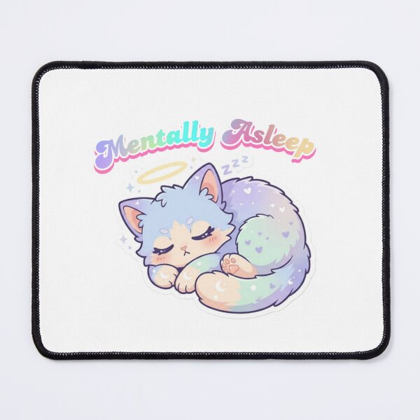 Item preview, Cute Sleeping Cat on Cloud – Mentally Asleep Kawaii Design designed and sold by Ace01st.