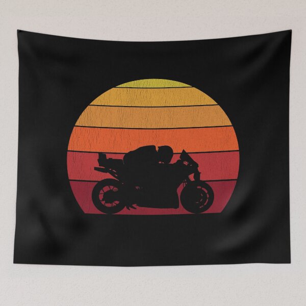 Item preview, Vintage Sunset Racing Silhouette | Minimal Motorcycle Line Art Design designed and sold by Fan Art Station .