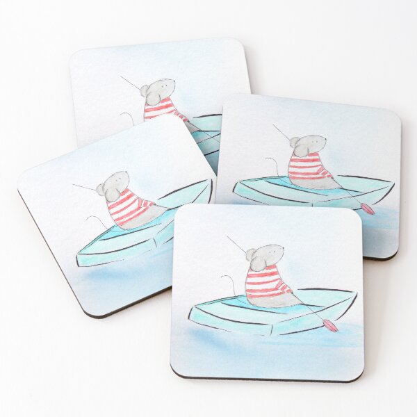 Item preview, Mouse in Rowboat on Calm Waters | Cute Character Illustration designed and sold by AngelaMarieArt.