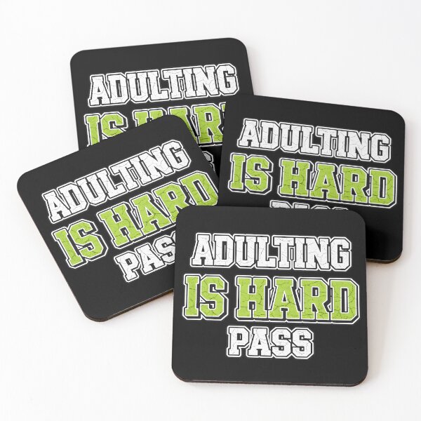 Item preview, Adulting Is Hard Pass - Funny Sarcastic Slogan | Distressed Varsity Style Graphic designed and sold by Cree8if.