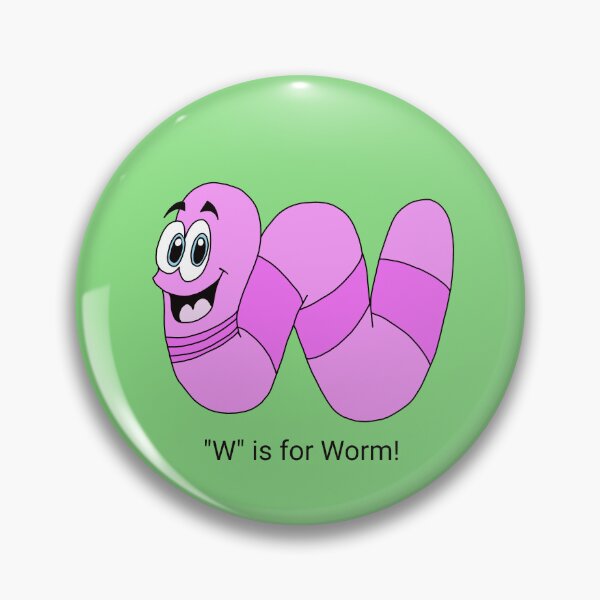 Item preview, Kawaii Wiggling Worm - W is for Worm designed and sold by CozyCritters8.