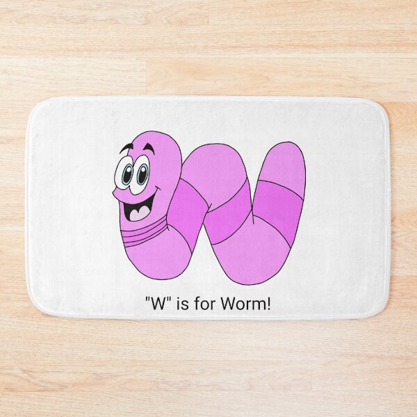 Item preview, Kawaii Wiggling Worm - W is for Worm designed and sold by CozyCritters8.
