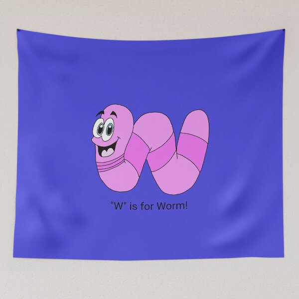 Item preview, Kawaii Wiggling Worm - W is for Worm designed and sold by CozyCritters8.