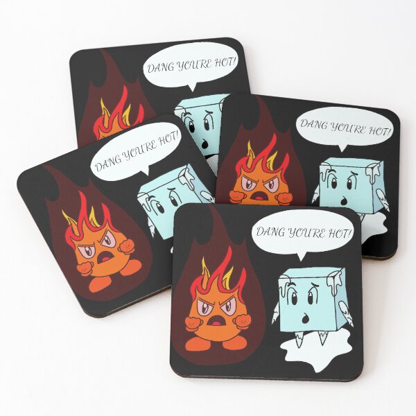 Item preview, Kawaii Fire Flame and Ice Cube - Dang You're Hot! designed and sold by CozyCritters8.