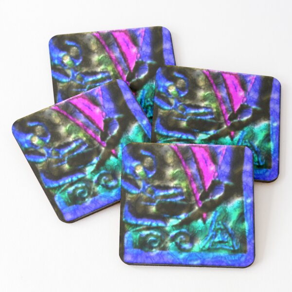 Item preview, golden relics dark eroded colorful geometric abstract design designed and sold by SmashingDeals.