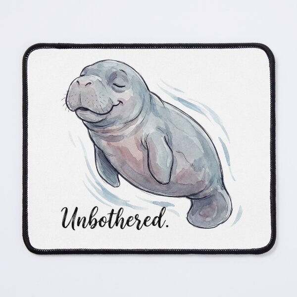 Item preview, Unbothered Manatee Watercolor Art designed and sold by Tranquillatee.