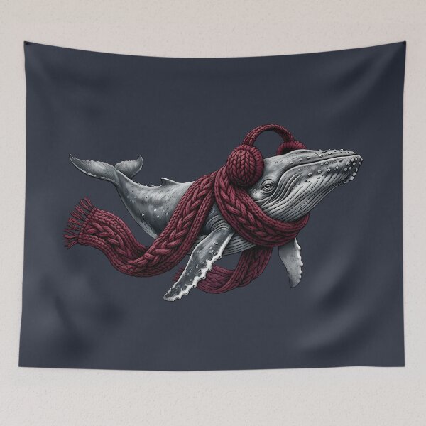 Item preview, Cozy Humpback Whale Winter Scarf & Earmuffs designed and sold by FerminaDesigns.