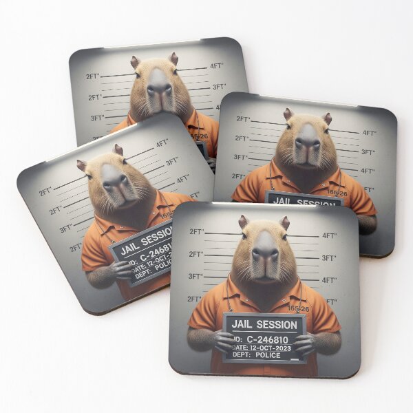 Item preview, Funny Capybara Mugshot - Prison Photo Meme Art designed and sold by Roland Art Store.