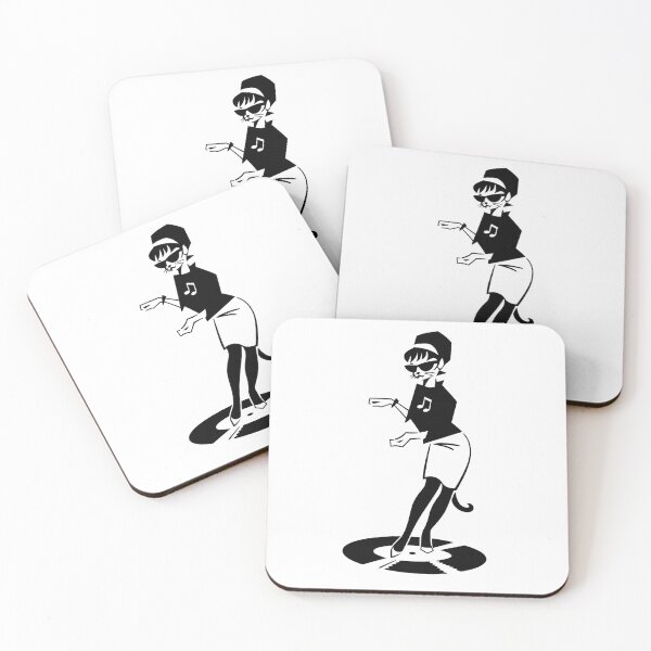Item preview, Ska Cat Sticker – Rude Girl 2 Tone Dance, Black & White Silhouette designed and sold by PIXEL POP DESIGNS - Beyond the Norm!.