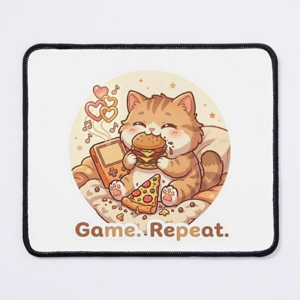 Item preview, Cute Gamer Cat Gaming & Snacks designed and sold by Meowza Studio.